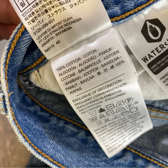 Levi's‎ Premium Wedgie Fit Jeans Women Size 25 Blue Cotton Raw Frayed Hem Ripped - Picture 10 of 13